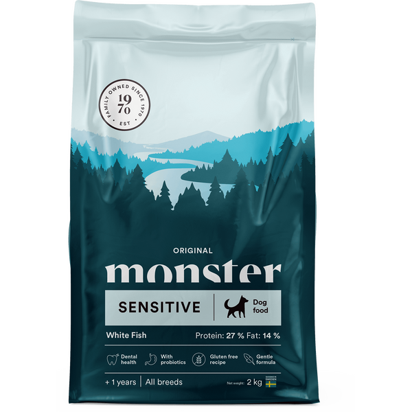 Monster Original Sensitive White Fish koiran kuivaruoka 2 kg