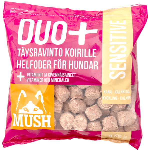 MUSH Duo+ Sensitive Kana-kalkkuna 3 kg