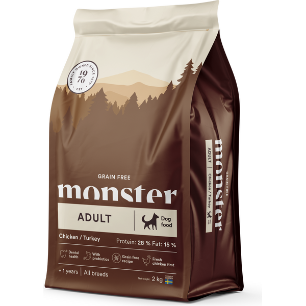 Monster Grain Free Adult koiran kuivaruoka 2 kg