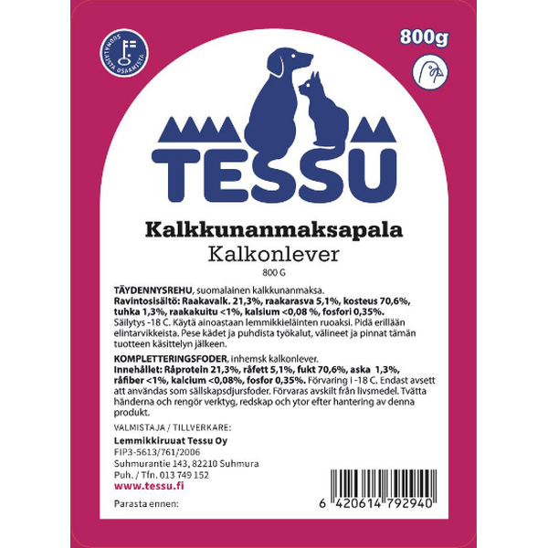 Tessu Kalkkunanmaksapala 800 g