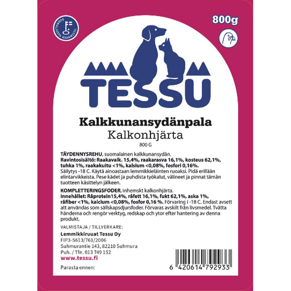 Tessu Kalkkunansydänpala 800 g