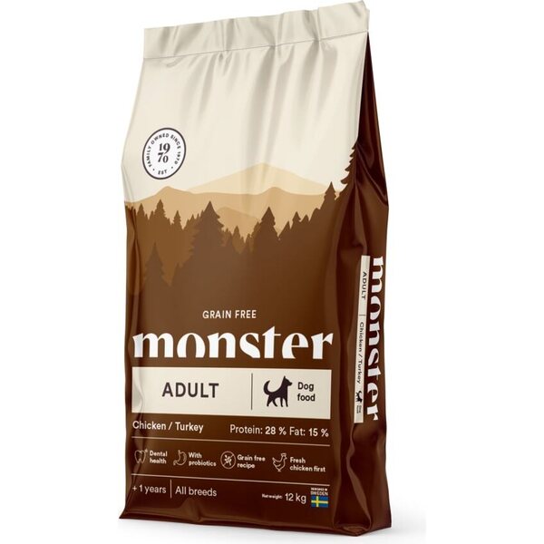 Monster Grain Free Adult koiran kuivaruoka 12 kg