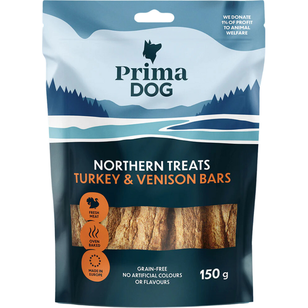 PrimaDog Northern Treats Kalkkuna-Peuratanko 150 g