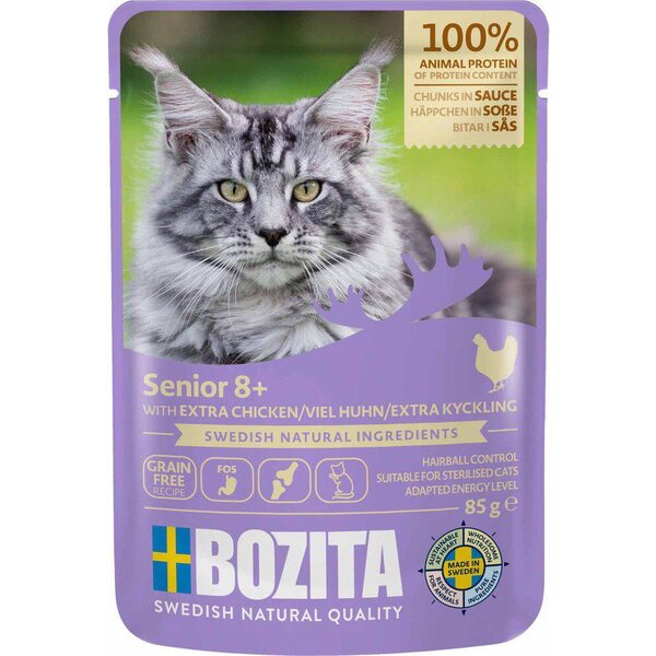 Bozita Senior kanaa kastikkeessa kissan märkäruoka 85 g