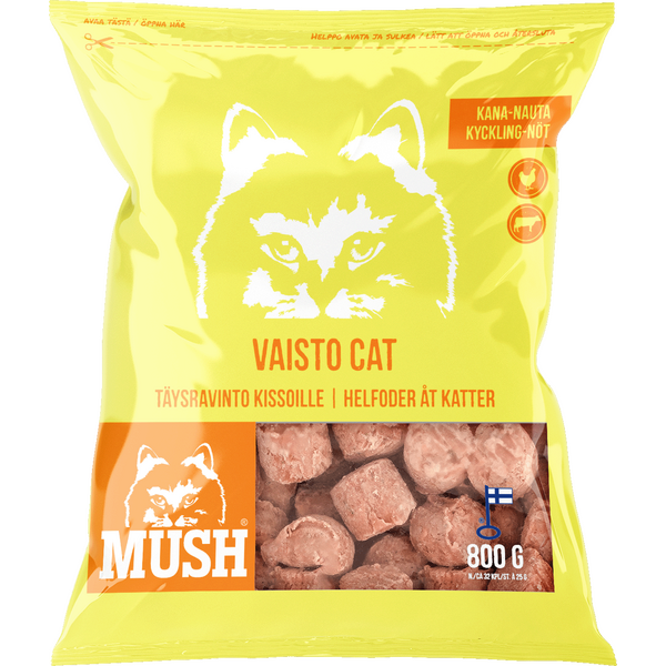 MUSH Vaisto Cat Keltainen Kana-Nauta 800 g