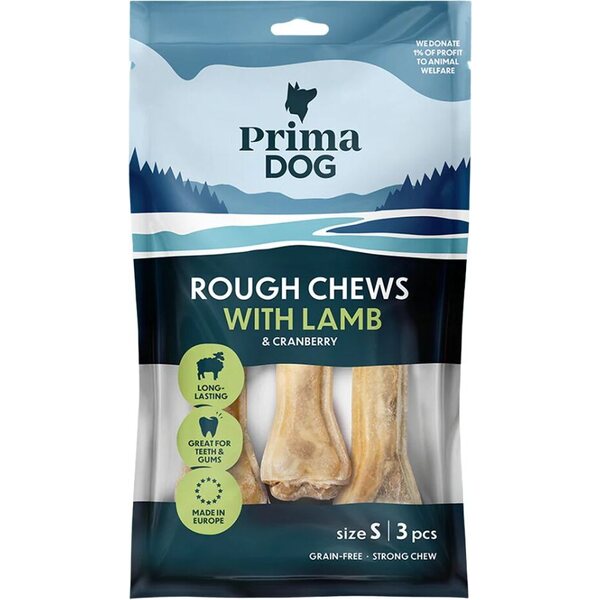 PrimaDog Rough Chews Lammas & karpalo täyteluu 10 cm 3 kpl