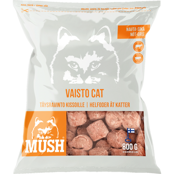 MUSH Vaisto Cat Valkoinen Sika-Nauta 6,4 kg Ennakkotilaus