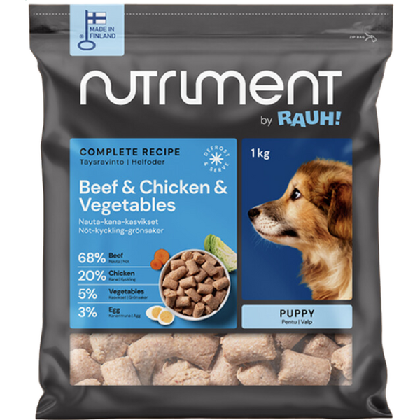 Nutriment by RAUH! Nauta-kana-kasvikset pennuille 1 kg