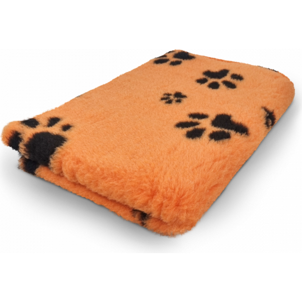 Vet Bed Karva-alusta oranssi mustilla tassuilla 100 x 75 cm