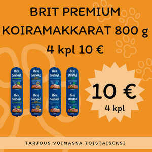 Brit Premium koiranmakkarat 800 g 4 kpl / 10 €